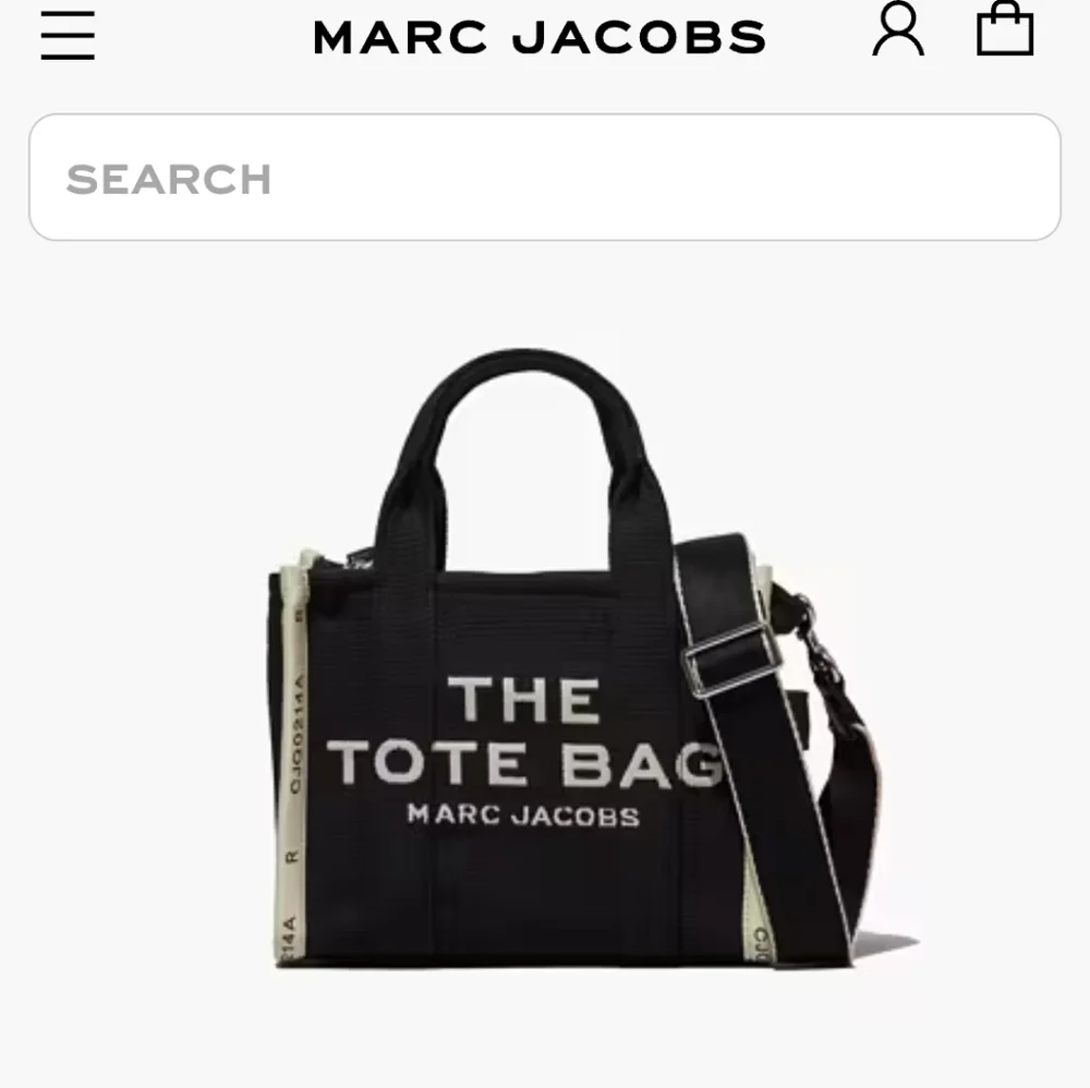 Marc Jacobs Black and White Canvas Mini Tote Bag - Picture 3 of 11